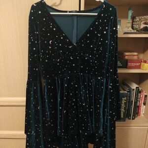 Starry Night Velvet Romper